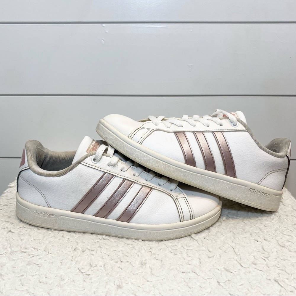 adidas Advantage Sneakers White Metallic - Size 7.5 - Picture 6 of 13
